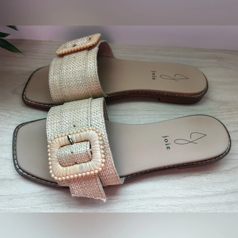 Joie Women's Freya Buckle Tan Slide Sandals - Picture 2 of 5